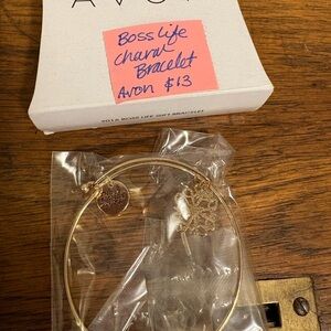 Avon Gold Bangle with Bosslife Charm